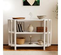Duimimi Table Console étroite avec Rangement, Table de canapé Ovale à 3 Niveaux de Style Moderne, Facile à Assembler, recubrimiento imperméable, Stable avec Pieds antidérapants,