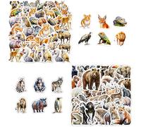 DUINIU 100 Autocollants d'animaux Africains, Animaux Sauvages sur Le Thème De La Jungle, Autocollants De Compte À Main Décoratifs Personnalisés, Autocollants Commémoratifs De Voyage.