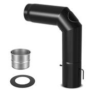 Duisrech Kit de tuyau de poêle Ø 150 mm, coudé à 90° avec accélérateur | Acier de 2 mm d'épaisseur pour cheminées et poêles à bois, ouverture de nettoyage pour dépôts de suie