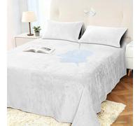 DUJUIKE Drap en Velours imperméable, Couvre-lit imperméable, Protège-Matelas, Convient aux Enfants, aux Personnes âgées et aux Animaux domestiques, Confortable, Respirant (Blanc, 230 x 250cm)