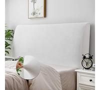 DUJUIKE Housse de tête de lit pour très grand lit californien, housse de tête de lit extensible, housse de protection anti-poussière pour tissu touffeté en lin, tissu velouté doux et confortable