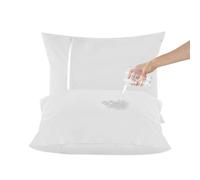 DUJUIKE Protège Oreiller Imperméable 60x60 cm(Lot de 2), 100% étanche, Fermeture éclair dissimulée, résistantes aux acariens et aux punaises de lit, Douces et durables (Blanc, 60 x 60 cm - Lot de 2)