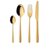 DUKA : Accessoires de cuisine, vaisselle, plats de service, décoration de table - Ensemble de couverts dorés pour 6 personnes (24 pièces), en acier inoxydable 18/10, modèle TROPEA de DUKA