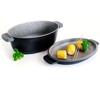 DUKA : Accessoires de cuisine, vaisselle, plats de service, décoration de table - Gota Cook. Plat à gratin en aluminium avec couvercle, compatible induction, 5,6 litres, noir