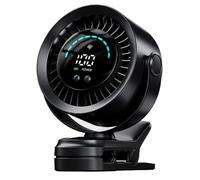 duludulu Ventilateur de bureau portable à clipser, rechargeable par USB avec flux d'air turbo, affichage LED à 100 vitesses, rotation à 360°, petit ventilateur silencieux alimenté par batterie pour
