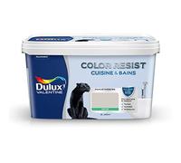 Dulux Valentine Color Resist - Peinture Intérieure Pièces Humides - Pour Murs, Plafonds, Boiseries - Lessivable et Résistante - Couleur : Galet Satin - 2 L - 5261980