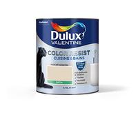 Dulux Valentine Color Resist - Peinture Intérieure Pièces Humides - Pour Murs, Plafonds, Boiseries - Lessivable et Résistante - Couleur : Cocon Satin - 0,75 L - 5262045