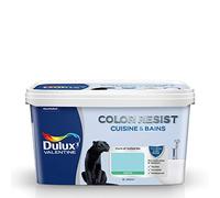 Dulux Valentine Color Resist - Peinture Intérieure Pièces Humides - Pour Murs, Plafonds, Boiseries - Lessivable et Résistante - Couleur : Bleu Indien Satin - 2 L - 5261879