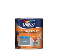 Dulux Valentine Color Resist Pièces à Vivre - Peinture Intérieure Murs, Plafonds, Boiseries - Lessivable et Résistante - Couleur : Bleu Gris - 0,5 L
