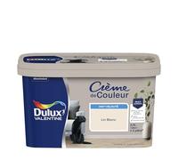 Dulux Valentine Crème de Couleur - Peinture multi-supports intérieure - Mat Lin Blanc 2,5 L