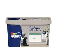 Dulux Valentine Crème de Couleur - Peinture multi-supports intérieure - Satin Blanc 2,5 L