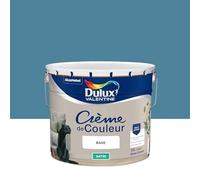 Dulux Valentine Crème de Couleur - Peinture multi-supports intérieure - Satin Bleu Canard 10 L