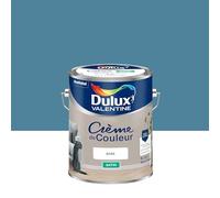 Dulux Valentine Crème de Couleur - Peinture multi-supports intérieure - Satin Bleu Canard 5 L