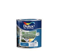 Dulux Valentine ECRAN+ MULTI-SUPPORTS EXTERIEURE - Peinture en Phase Aqueuse pour l'Éxtérieur et l 'Intérieur - Satin Bleu Breton 0,5 L
