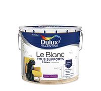 Dulux Valentine Le Blanc Tous Supports Crème de Peinture - Peinture Intérieure Murs, Plafonds, Boiseries et Radiateurs - Velours Blanc 10 L