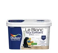Dulux Valentine Le Blanc Tous Supports Crème de Peinture - Peinture Intérieure Murs, Plafonds, Boiseries et Radiateurs - Satin Blanc 2,5 L