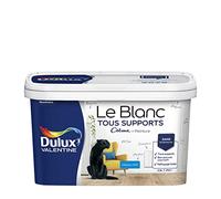 Dulux Valentine Le Blanc Tous Supports Crème de Peinture - Peinture Intérieure Murs, Plafonds, Boiseries et Radiateurs - Mat Blanc 2,5 L