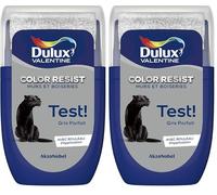 Dulux Valentine Peinture Color Resist - Murs et Boiseries - Mat - Testeur Couleur Gris Parfait 30 ml (Lot de 2)