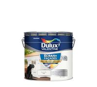 Dulux Valentine Peinture Ecran+ Multi-Supports Extérieure Façades - Crépis, Briques, Ciment, Enduit, Alu, Zinc, PVC - Couleur Longue Tenue - Mat Blanc 10L