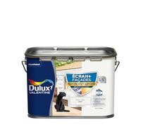 Dulux Valentine Peinture Ecran+ Multi-Supports Extérieure Façades - Crépis, Briques, Ciment, Enduit, Alu, Zinc, PVC - Couleur Longue Tenue - Mat Blanc 2,5L
