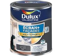 Dulux Valentine - Peinture Ecran+ Multi-supports Façade - Protection 15 Ans Sur 15 Matériaux - Mat Gris Anthracite 1 L