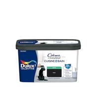 Dulux Valentine Peinture Intérieure Crème de Couleur Cuisine et Salle de Bain - Pièces Humides Murs et Boiseries - Résistant aux taches et à l'humidité - Satin Noir 2 L