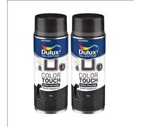Dulux Valentine Peinture Intérieure et Extérieure Aérosol Color Touch - Effet Martelé Noir 400 ml - Lot de 2