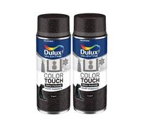 Dulux Valentine Peinture Intérieure et Extérieure Aérosol Color Touch - Effet Pailleté Argent 400 ml - Lot de 2