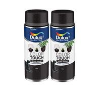 Dulux Valentine Peinture Intérieure et Extérieure Aérosol Color Touch - Effet Sablé Noir 400 ml - Lot de 2