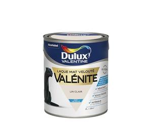 Dulux Valentine Peinture Laque Valénite Glycéro multisupport intérieur-extérieur - Grande résistance pour boiseries et ferronneries - aspect Mat Lin Clair 2L