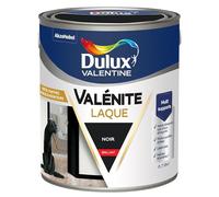 Dulux Valentine Peinture Laque Valénite Intérieur et Extérieur Multi-supports - Finition parfaite et lisse, Formule Haute Résistance - Brillant Noir 2 L