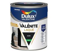 Dulux Valentine Peinture Laque Valénite Intérieur et Extérieur Multi-supports - Finition parfaite et lisse, Formule Haute Résistance - Satin Noir 2 L