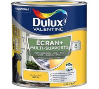 Dulux Valentine ECRAN+ MULTI-SUPPORTS EXTERIEURE - Peinture en Phase Aqueuse pour l'Éxtérieur et l 'Intérieur - Satin Jaune Lupin 0,5 L