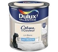 DULUX VALENTINE Peinture mur, boiserie Crème de couleur DULUX VALENTINE lin blanc mat 0.5 L G