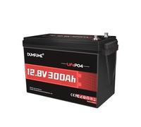 Dumfume 2 Packs de Batterie LiFePO4 12V 300Ah - 3840Wh, BMS 200A, Batterie Lithium fer Phosphate pour Stockage D'Énergie Domestique, Solaire, Camping-Car, Applications Hors-Réseau