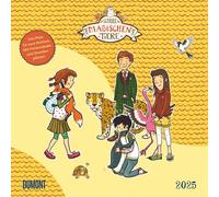 Dumont Calendrier à brochures 2025 Motif école des animaux magiques 30 x 30 cm Calendrier mural pour enfants et famille, avec emploi du temps et vacances scolaires