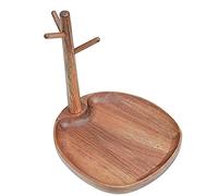 DUNAKE Vide Poche Entree Organisateur,Plateau À Bijoux Bol À Clé,Porte-clés Décoratif en Bois Fait À La Main,Fait À La Main,Plateau De Service pour Thé,Aliments, Décoration De La Maison(Noyer)