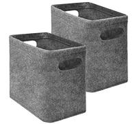 DuneDesign 2X Rangement du Papier Toilette - Jeu de Boîtes en Feutre pour 8 Rouleaux - Panier Bain