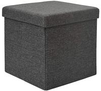 DuneDesign Coffre de Rangement - 38x38x38 Cm - Capacité 42 L - Pouf avec Couvercle Rembourré - Repose-Pied Tabouret de Salon Chambre Entrée - Boîte de Stockage avec Siège Pliable - Stable et Durable