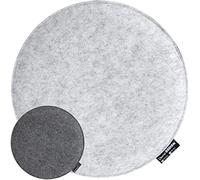 DuneDesign Coussin de Chaise en Feutre - Ø35x3 cm- Forme Ronde et Confortable - Protection Assise Reversible - Tissu Isolant et Résistant Nettoyage Facile - Utilisation Intérieur et Extérieur - Gris