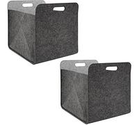 DuneDesign Lot de 2 boîtes de rangement en feutre 100 % recy s 33 x 38 x 33 cm - Boîtes de rangement compatibles pour étagère Kallax - Boîte de rangement pour vêtements, bibliothèques, jouets