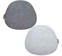 DuneDesign Lot de 2 Coussins de Chaise en Feutre - 40x37x0,8 cm - Forme Ovale Confortable - Protection Reversible - Tissu Isolant et Résistant Nettoyage Facile - pour Intérieur et Extérieur - Gris