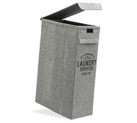 DuneDesign - Panier à Linge avec Couvercle - 50L Cadre Stable et Résistant - 20x40x60 cm - Bac de Rangement Corbeille de Vêtements Sales - Utilisation Salle de Bain Buanderie Chambre à Coucher