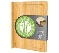 DuneDesign Planche a Decouper Bois avec Rebord - 44x34x2 Planche en Bois Cuisine - Planche à Découper Bambou - Planche de Table Bois Planche de Travail Cuisine - Planche a Decouper Plan de Travail