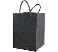 DuneDesign Sac à Linge Panier Rangement Jouets 43x38x60cm Feutre Artificiel Gris