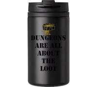 Dungeons are All About The Loot Tasse à café de voyage pour boissons chaudes et froides Tasse isotherme à double paroi avec couvercle étanche Noir