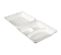 Duni Boîtes Menu En Bagasse 3 Compartiments 350 x 120 x 120 ml Blanc 50 Pièces