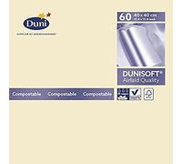 Duni Dunisoft Serviettes de Table, crème, 40 x 40 cm, Lot de 60