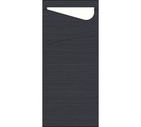 Duni Étuis à Serviettes Noir 100 Pièces Lot 1