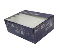 Duni Lot de 50 bougies de chandelier blanches 25 cm